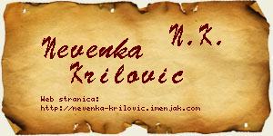 Nevenka Krilović vizit kartica